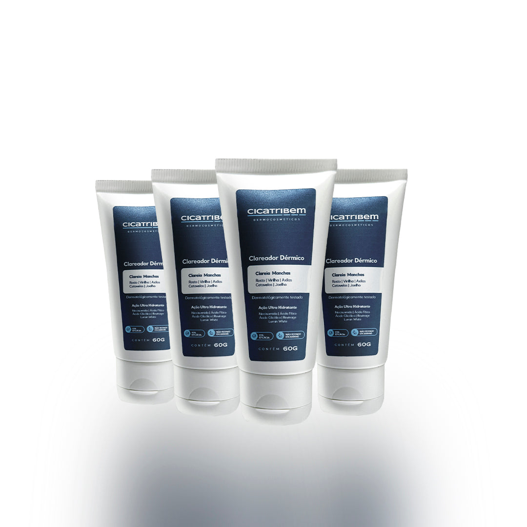 Creme Clareador de Manchas – Melasma, Axilas, Virilha, Áreas Íntimas, Rosto e Corpo - 4 Unidades